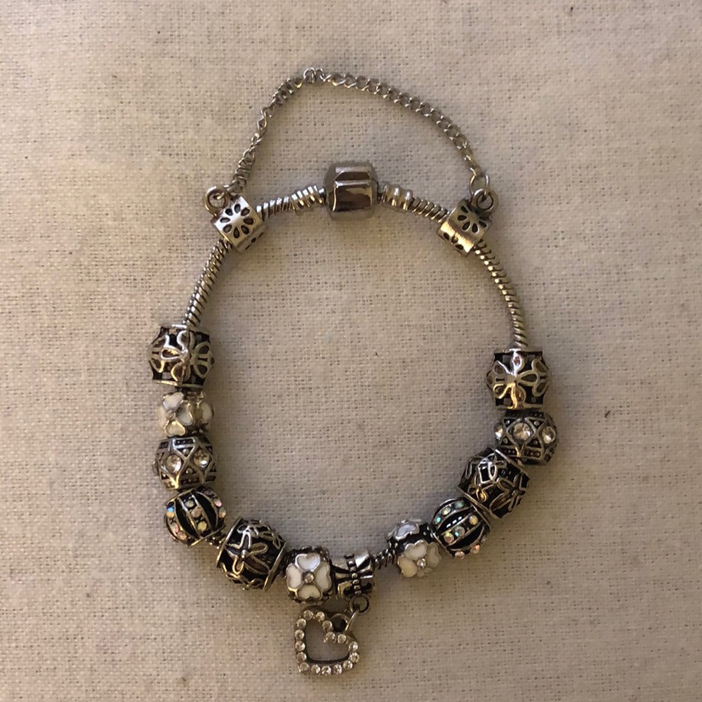Swarovski Charm Bracelet 18K White Gold Plated